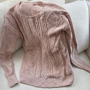 Mossimo Supply Co. Blush Cable Knit Sweater